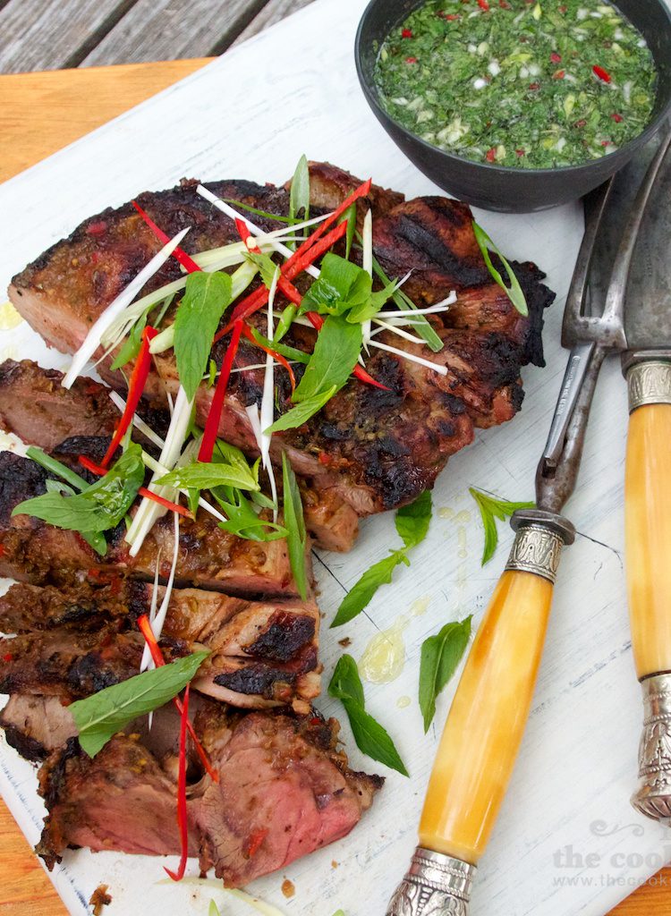 Chargrilled Lamb with Asian Mint & Chilli Sauce