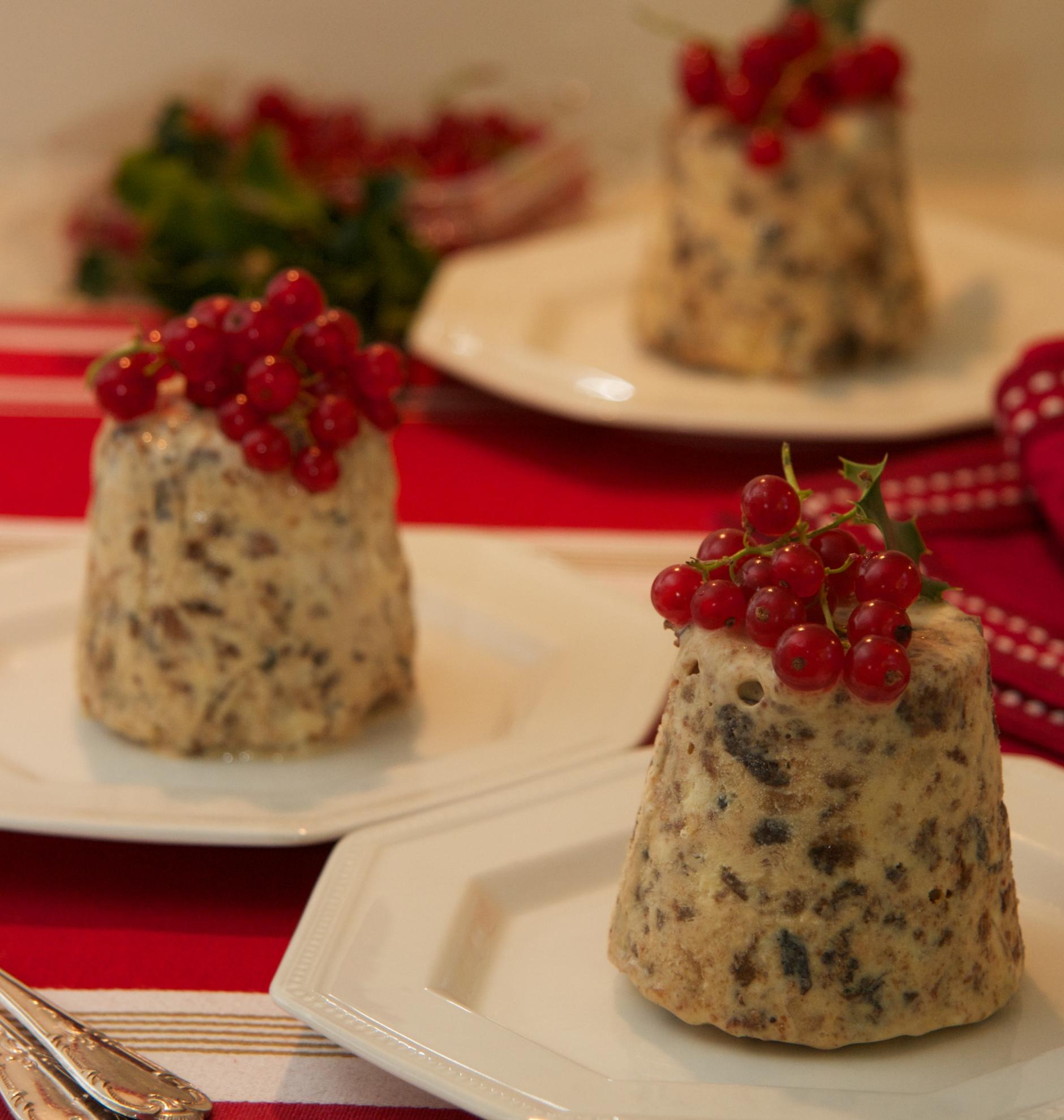 This is a quick Christmas Pudding Semi-freddo from Karen Martini's book, Cooking at Home, but instead of Boozy Prunes to accompany, I made a Fresh Cherry Compote. I made the pudding in individual...