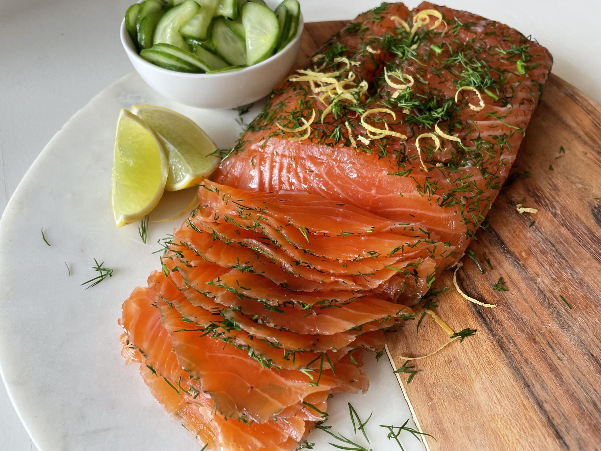 Gin-cured Salmon with Pickled Cucumber