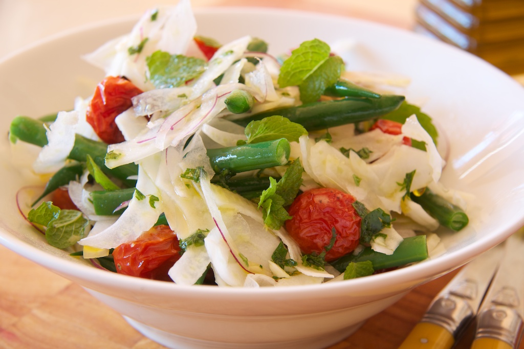 Green Bean & Fennel Salad with Roasted Tomatoes