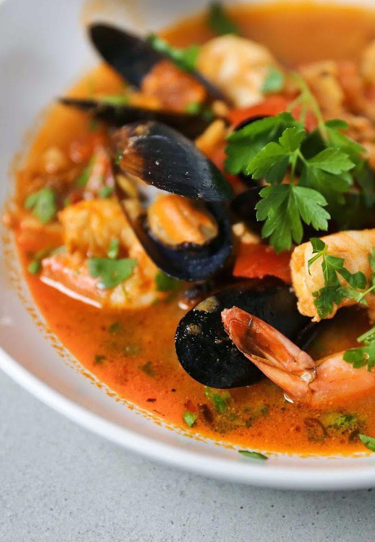 Rustic Seafood Soup with Rouille