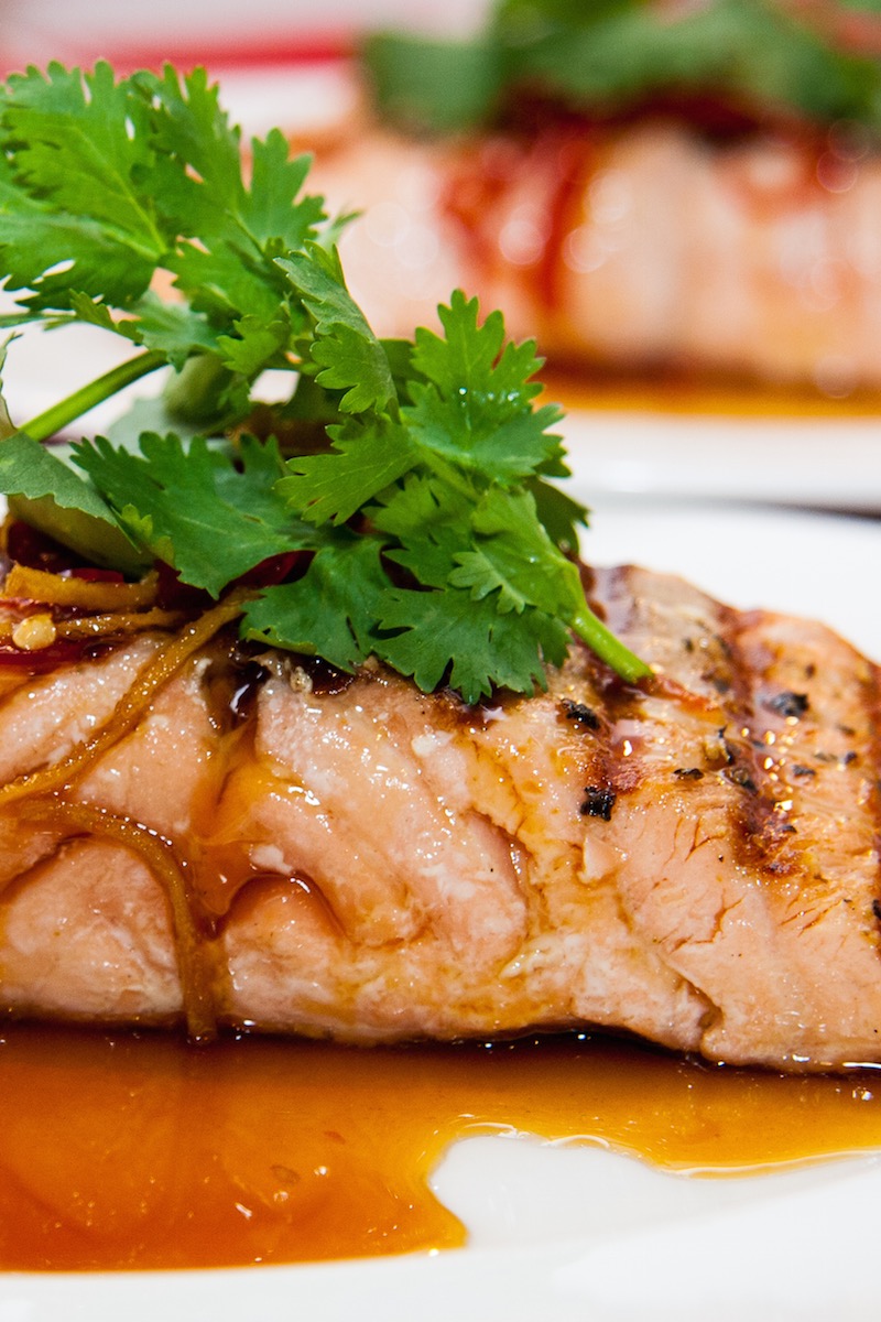 Seared Atlantic Salmon with Caramel Chilli & Lime
