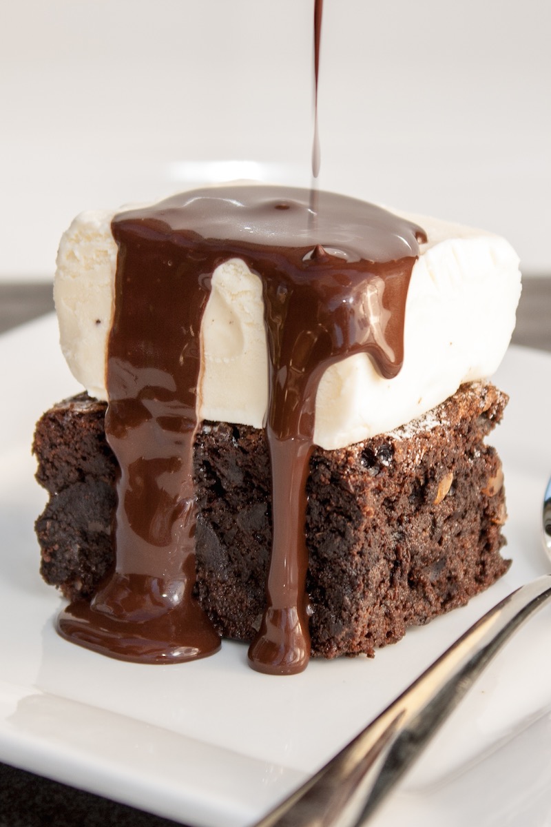 Decadent Brownies with Icecream & Chocolate Sauce